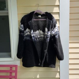 Warm oversized fleece sweater jacket vintage